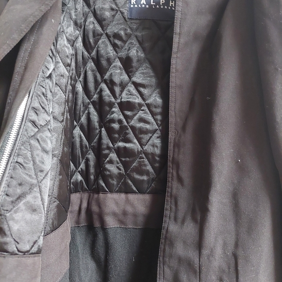 Ralph Lauren Black Trench Coat Vintage Size 44R Men Wool Liner Microfiber Soft - Picture 7 of 15